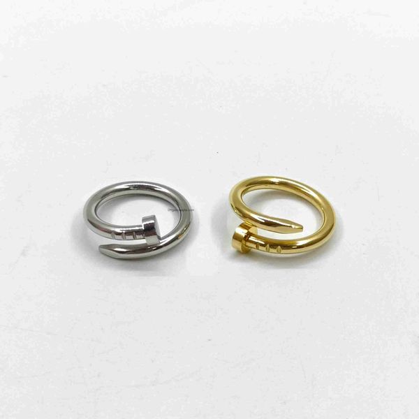 designer luxury cait brand tier individualized non-titanium card nail 18k gold titanium steel simple plain ring, Silver
designer luxury cait brand tier individualized non-titanium card nail 18k gold titanium steel simple plain ring, Silver