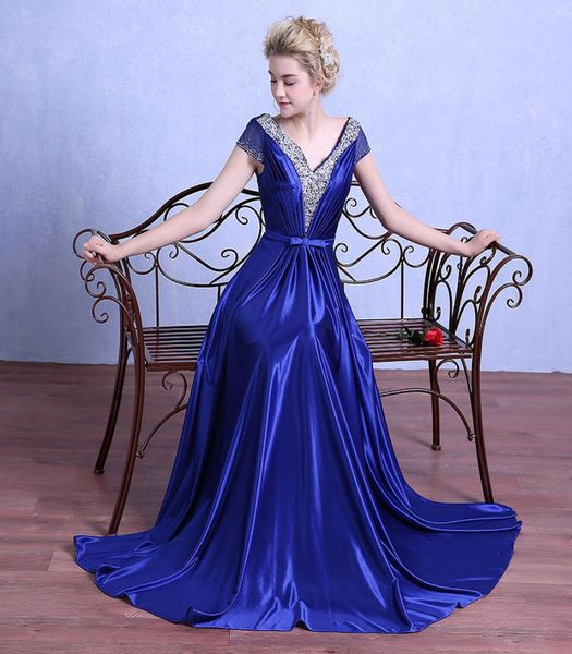 capped v neck satin evening dresses 2019 beaded evening gowns short sleeves long party dress black royal blue8565576, Black;red
capped v neck satin evening dresses 2019 beaded evening gowns short sleeves long party dress black royal blue8565576, Black;red