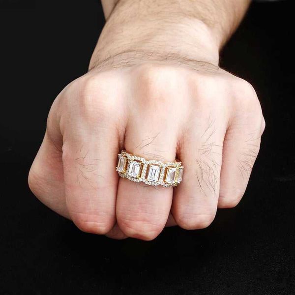 qianjian jewelry customized bling emerald cut diamond moissanite gold plated ring for men, Silver
qianjian jewelry customized bling emerald cut diamond moissanite gold plated ring for men, Silver