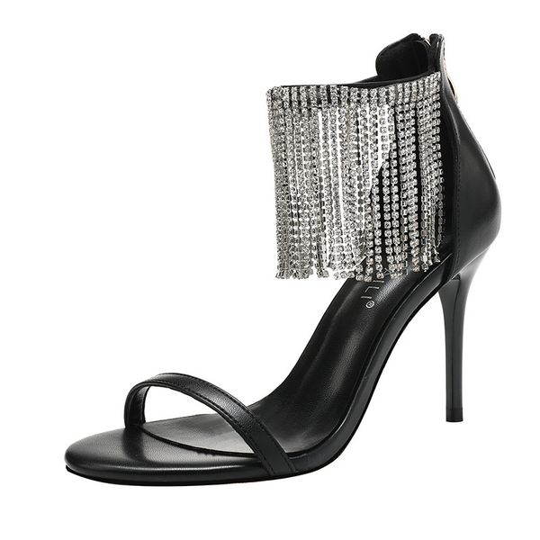 new 2023 ankle strap stiletto crystal tassels wedding sandals high heels formal party shoes designer evening dress shoes women, Black
new 2023 ankle strap stiletto crystal tassels wedding sandals high heels formal party shoes designer evening dress shoes women, Black