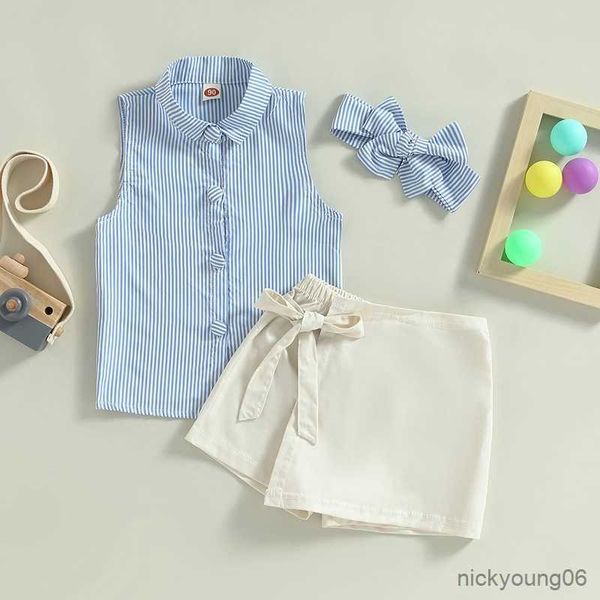 clothing sets girls summer outfit fashion kid children sleeveless striped button closure vest with elastic waist tie-up shorts, White
clothing sets girls summer outfit fashion kid children sleeveless striped button closure vest with elastic waist tie-up shorts, White