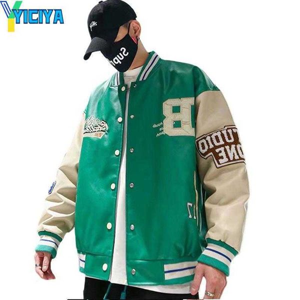 yiciya men's jackets men baseball faux pu leather jacket vintage letterman embroid oversize bomber varsity women outfit hip hop, Black;brown
yiciya men's jackets men baseball faux pu leather jacket vintage letterman embroid oversize bomber varsity women outfit hip hop, Black;brown