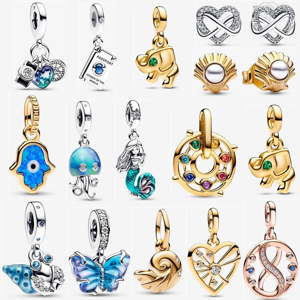 new disne the little mermaid seashell necklace and earrings set charms for women designer jewelry diy pandora pendant bracelet, Silver
new disne the little mermaid seashell necklace and earrings set charms for women designer jewelry diy pandora pendant bracelet, Silver