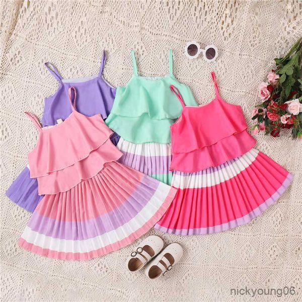 clothing sets fashion kids baby girl summer girl outfits ruffle sleeveless tank andstripe pleated skirt children outfit 2pcs, White
clothing sets fashion kids baby girl summer girl outfits ruffle sleeveless tank andstripe pleated skirt children outfit 2pcs, White