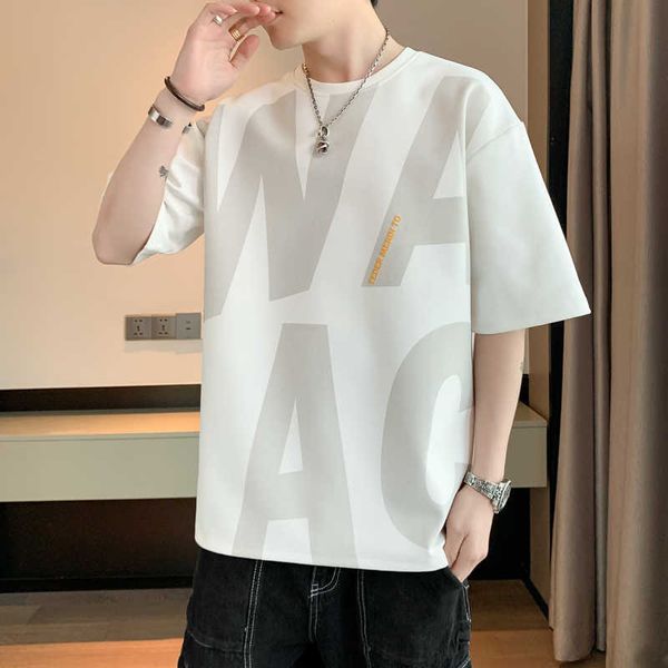 short sleeved t-shirt for men's summer 2023 new trendy brand loose and thin ice silk front shoulder half sleeved t-shirt upper garmentz, White;black
short sleeved t-shirt for men's summer 2023 new trendy brand loose and thin ice silk front shoulder half sleeved t-shirt upper garmentz, White;black