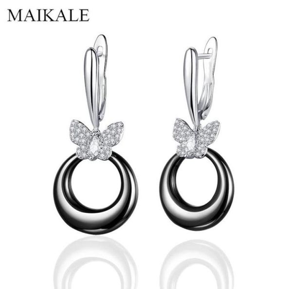 classic black ceramic earrings hanging butterfly cubic zirconia drop earring for women jewelry brincos dangle chand3786442, Silver
classic black ceramic earrings hanging butterfly cubic zirconia drop earring for women jewelry brincos dangle chand3786442, Silver