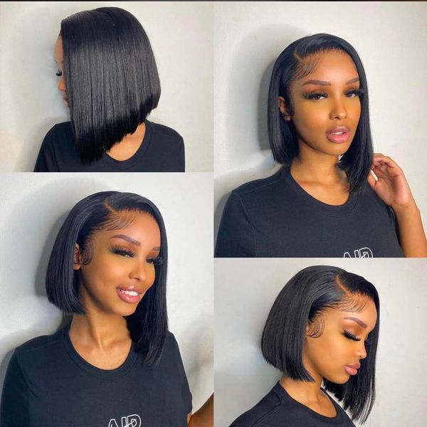 13x4 short bob lace brazilian straight wig 4x4 lace bob lace human hair wigs for black women pre plucked remy lace front wigs, Black;brown
13x4 short bob lace brazilian straight wig 4x4 lace bob lace human hair wigs for black women pre plucked remy lace front wigs, Black;brown