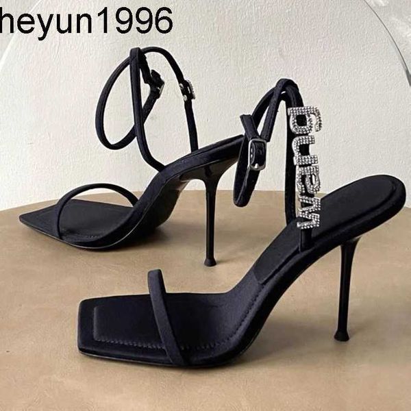 aw king sandals 2023 summer new one line high thin heel square head rhinestone super women's shoes, Black
aw king sandals 2023 summer new one line high thin heel square head rhinestone super women's shoes, Black