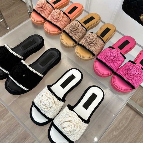 crochet knit camellia slippers interlocking c lambskin slides designer platform sandal wedge women paris straw mules beach flip flops thick, Black
crochet knit camellia slippers interlocking c lambskin slides designer platform sandal wedge women paris straw mules beach flip flops thick, Black