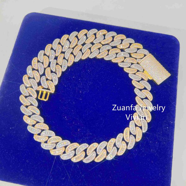 two tone color miami cuban link chain silver s925 hip hop iced out vvs moissanite diamond men necklace
two tone color miami cuban link chain silver s925 hip hop iced out vvs moissanite diamond men necklace