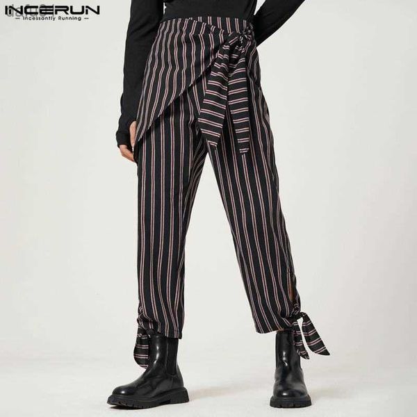 men's pants incerun men striped pants joggers lace up streetwear fashion irregular straight trousers men 2023 loose casual pantalon s-5, Black
men's pants incerun men striped pants joggers lace up streetwear fashion irregular straight trousers men 2023 loose casual pantalon s-5, Black