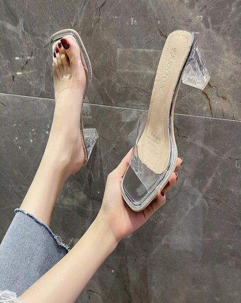 slippers square heel casual shoes woman 2021 low transparent pantofle heeled mules glitter slides block luxury summer h5023602, Black
slippers square heel casual shoes woman 2021 low transparent pantofle heeled mules glitter slides block luxury summer h5023602, Black
