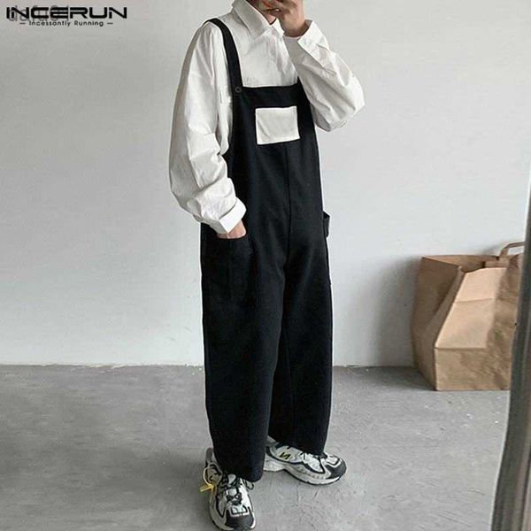 men's pants korean style men loose patch pocket splicing rompers incerun 2023 fahsion male solid simple all-match sleeveless jumpsuit s, Black
men's pants korean style men loose patch pocket splicing rompers incerun 2023 fahsion male solid simple all-match sleeveless jumpsuit s, Black