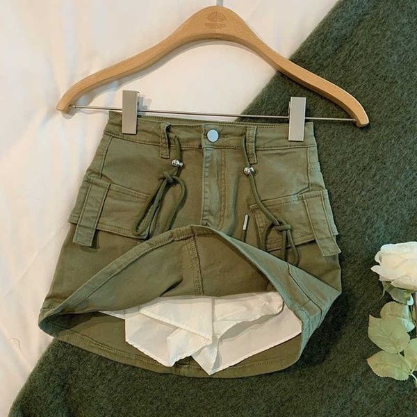 waist vintage high mini with belt women korean fashion pocket demin cargo skirt woman y2k drawsting h line skirt shorts, Black
waist vintage high mini with belt women korean fashion pocket demin cargo skirt woman y2k drawsting h line skirt shorts, Black