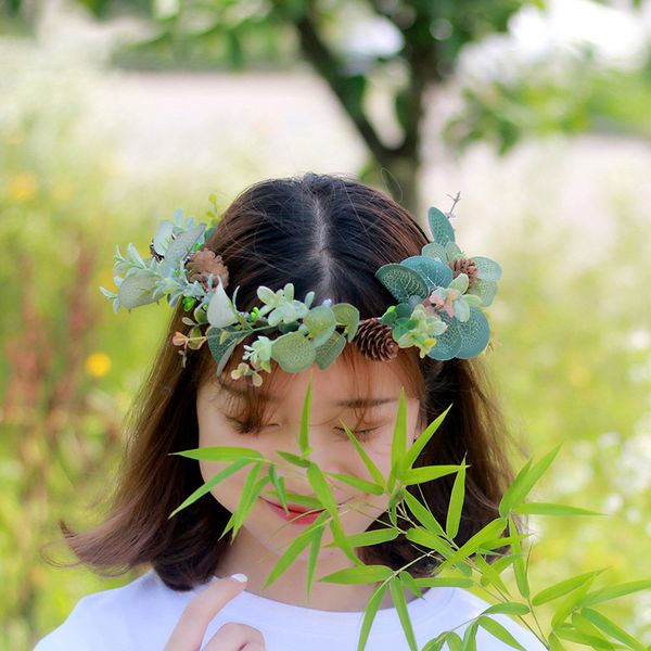 green plant wreath, eucalyptus leaf, pine nut headband, children's sweet and fresh pastoral style, outdoor pgraphy, hair bandhh-0021-a, Silver
green plant wreath, eucalyptus leaf, pine nut headband, children's sweet and fresh pastoral style, outdoor pgraphy, hair bandhh-0021-a, Silver