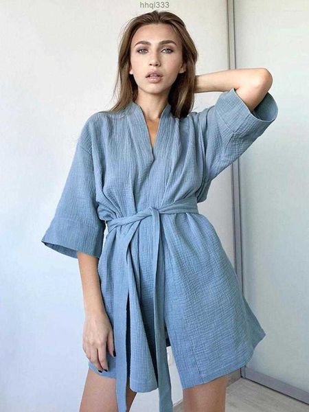 qkfu women's sleepwear crape cotton robe women's nightwear mini bathrobes lace up muslin home clothes solid color robes women nigh, White
qkfu women's sleepwear crape cotton robe women's nightwear mini bathrobes lace up muslin home clothes solid color robes women nigh, White