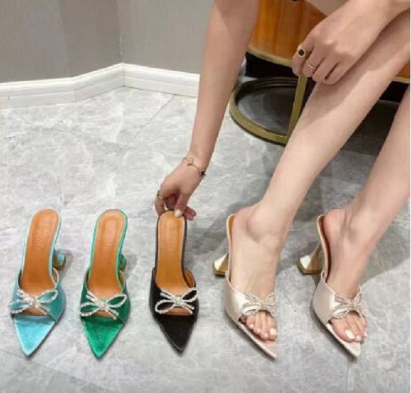 11 2030 wedding banquet slippers bow crystal embellished rhinestone mules spool heels sandals women summer luxury designers shoes sandal fac, Black
11 2030 wedding banquet slippers bow crystal embellished rhinestone mules spool heels sandals women summer luxury designers shoes sandal fac, Black