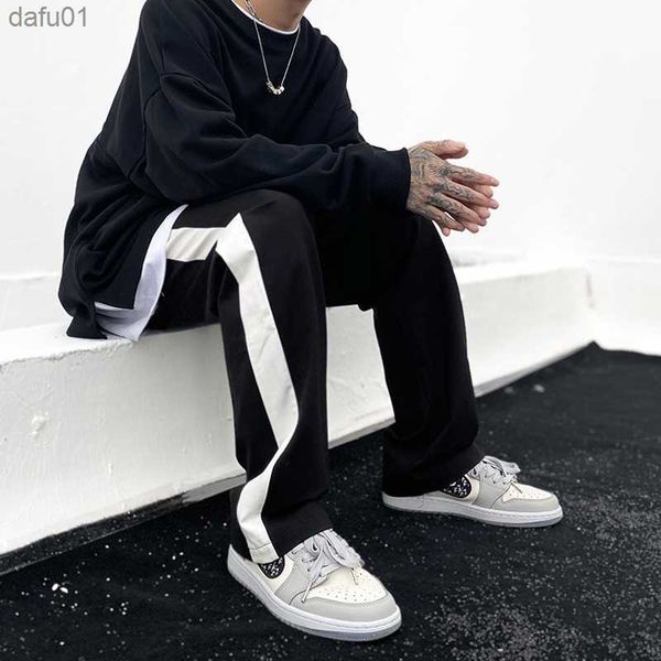 men's pants men straight pants spliced running drawstring mopping trousers loose high street casual streetwear oversize s-3xl pantalone, Black
men's pants men straight pants spliced running drawstring mopping trousers loose high street casual streetwear oversize s-3xl pantalone, Black
