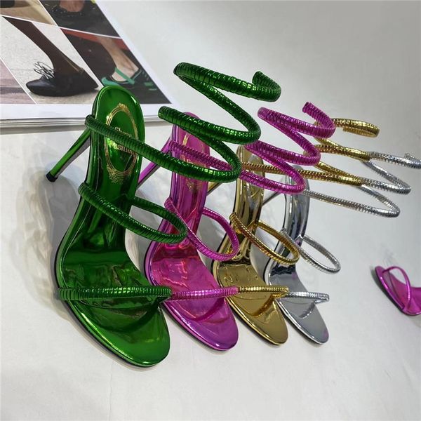 2023 new french diamond ribbon snake shaped round foot high heel thin heel round toe open toed women's sandals size 43, Black
2023 new french diamond ribbon snake shaped round foot high heel thin heel round toe open toed women's sandals size 43, Black