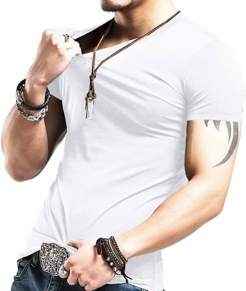 mens slim fit v neck tee shirts casual short sleeve plain t shirts fitness workout basic solid t-shirts, White;black
mens slim fit v neck tee shirts casual short sleeve plain t shirts fitness workout basic solid t-shirts, White;black