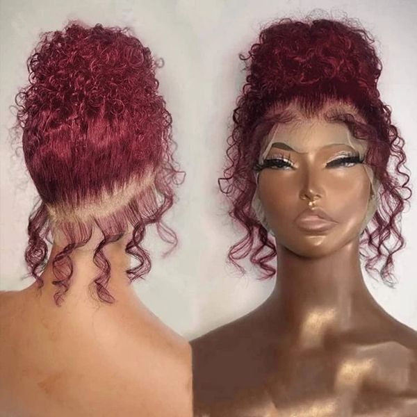 preplucked 26 inches 180%density glueless burgundy kinky curly lace front wig with babyhair heat temperature daily cosplay wig, Black 
preplucked 26 inches 180%density glueless burgundy kinky curly lace front wig with babyhair heat temperature daily cosplay wig, Black