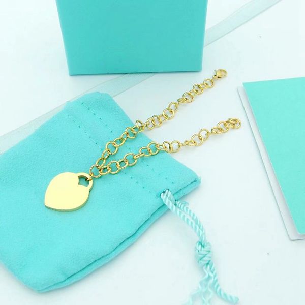 women's designer peach heart bracelet luxury popular chain love bracelet girls' holiday gift brand jewelry with box, Black
women's designer peach heart bracelet luxury popular chain love bracelet girls' holiday gift brand jewelry with box, Black