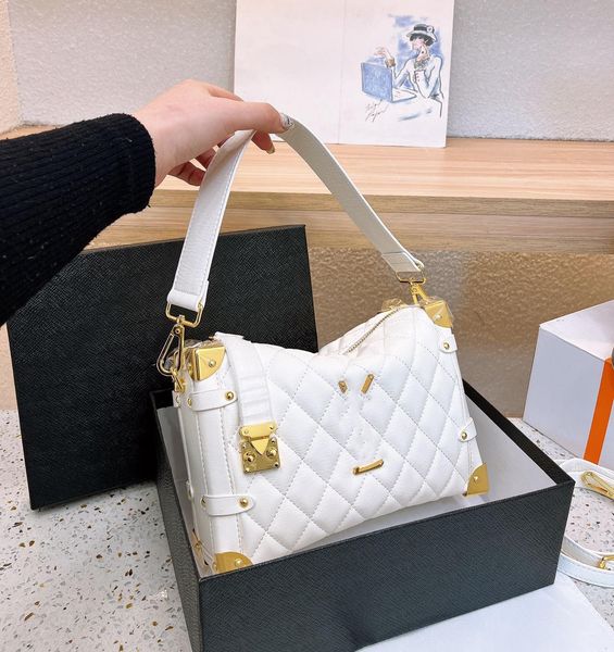 designer new bag metal edge mirror small hard box fashion creative bag