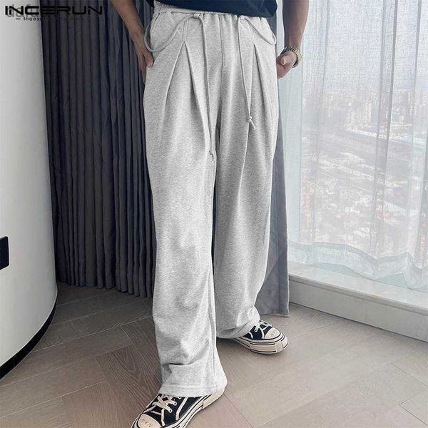 men's pants incerun 2023 men casual pants solid color elastic waist baggy streetwear straight trousers men joggers fashion long pants s, Black
men's pants incerun 2023 men casual pants solid color elastic waist baggy streetwear straight trousers men joggers fashion long pants s, Black