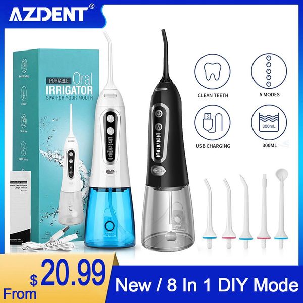 toothbrush azdent wf203 portable oral irrigator water dental flosser cordless diy usb rechargeable tooth pick 300ml 5 jet tips
toothbrush azdent wf203 portable oral irrigator water dental flosser cordless diy usb rechargeable tooth pick 300ml 5 jet tips
