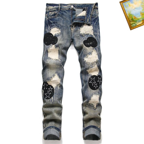 jeans designer men pants fashion european man jean embroidery quilting ripped for vintage classical pant mens fold slim skinny jeans sstraig, Blue
jeans designer men pants fashion european man jean embroidery quilting ripped for vintage classical pant mens fold slim skinny jeans sstraig, Blue