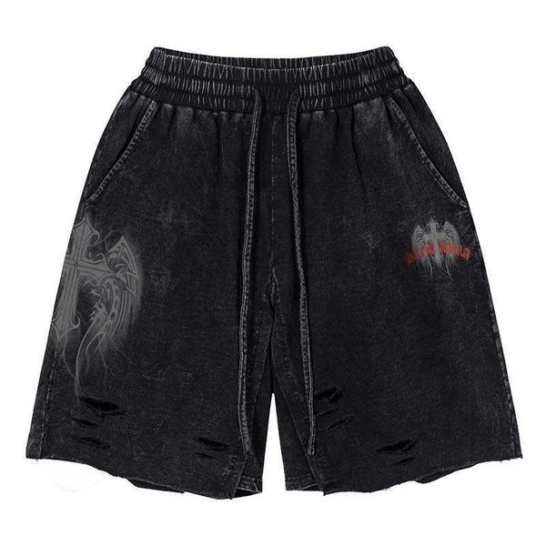 2023 new trendy high street dark cross printed shorts for men's summer loose capris, White;black
2023 new trendy high street dark cross printed shorts for men's summer loose capris, White;black