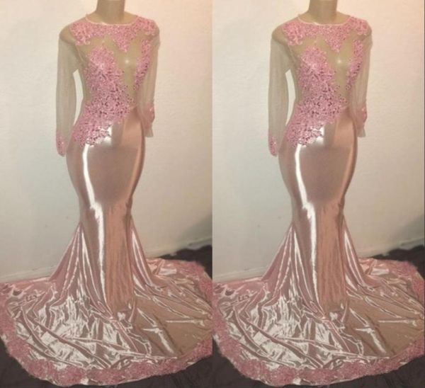 elegant long sleeves crew appliques prom party dresses 2019 pink mermaid sweep train evening gowns custom made9900909, Black
elegant long sleeves crew appliques prom party dresses 2019 pink mermaid sweep train evening gowns custom made9900909, Black