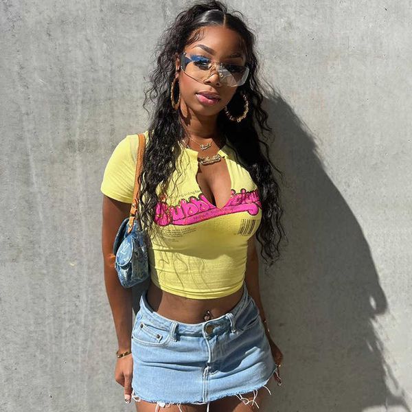 women's short-sleeved summer new designer basic letter print hollow large v-neck europe and the united states fashion versatile women, White
women's short-sleeved summer new designer basic letter print hollow large v-neck europe and the united states fashion versatile women, White