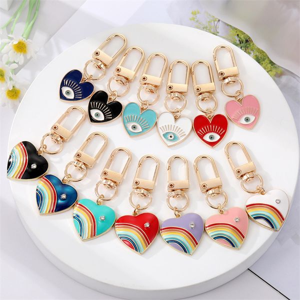 creative blue evil eye keychain pendant diamond love rainbow heart eyelasges bag car keychains jewelry deivl's eyes key chain, Silver
creative blue evil eye keychain pendant diamond love rainbow heart eyelasges bag car keychains jewelry deivl's eyes key chain, Silver