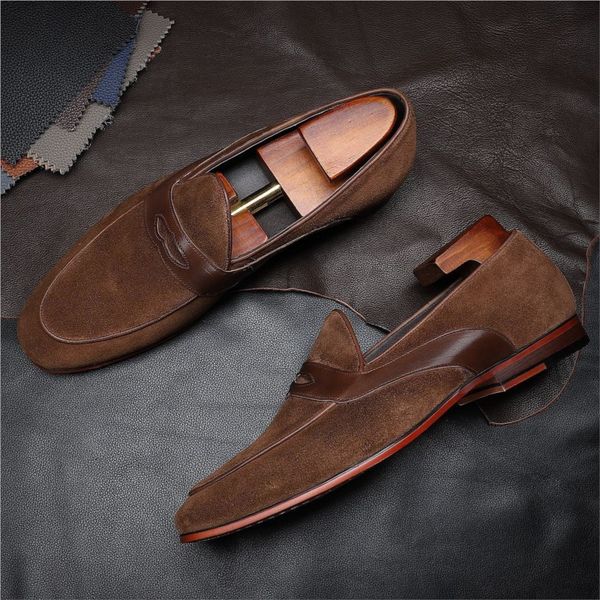 size 6- spring autumn suede mens penny loafers genuine leather brown slip on dress shoes men wedding casual business shoes, Black
size 6- spring autumn suede mens penny loafers genuine leather brown slip on dress shoes men wedding casual business shoes, Black