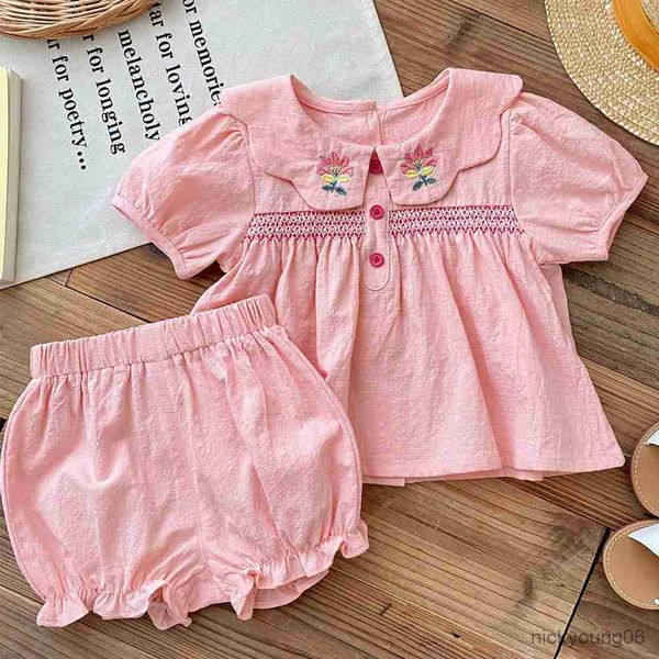 clothing sets girls outfit set cotton collar flower and short pants pink summer children, White
clothing sets girls outfit set cotton collar flower and short pants pink summer children, White