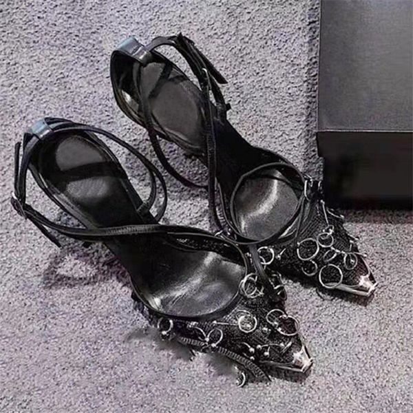 mesh women pumps metal pointed toe high heels circle decor summer sandals ladies ankle straps dress shoes sandalias mujer, Black
mesh women pumps metal pointed toe high heels circle decor summer sandals ladies ankle straps dress shoes sandalias mujer, Black