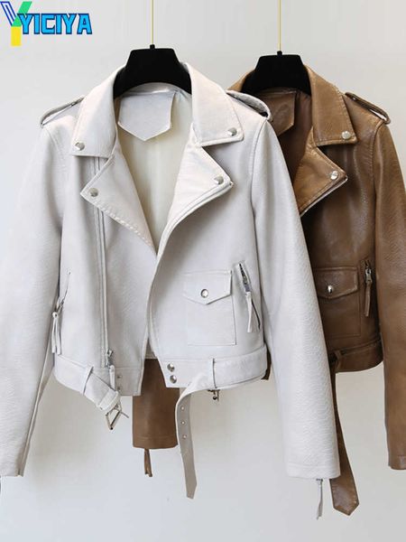 yiciya women's jackets ftlzz spring autumn women faux leather jacket slim streetwear khaki leather coat biker moto jacket with belt fem, Black;brown
yiciya women's jackets ftlzz spring autumn women faux leather jacket slim streetwear khaki leather coat biker moto jacket with belt fem, Black;brown