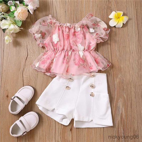 clothing sets girls summer outfit fashion kid children short sleeve mesh flower embroidery and casual shorts, White
clothing sets girls summer outfit fashion kid children short sleeve mesh flower embroidery and casual shorts, White