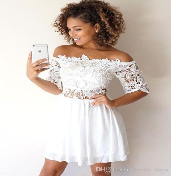little white lace chiffon homecoming dresses short sleeves a line cocktail party dress2371532, Blue;pink
little white lace chiffon homecoming dresses short sleeves a line cocktail party dress2371532, Blue;pink