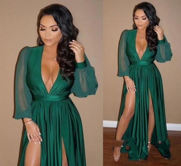 hunter prom dresses long sleeves plunging neckline front split evening dress chiffon pleats a line cocktail party gowns9976045, Black
hunter prom dresses long sleeves plunging neckline front split evening dress chiffon pleats a line cocktail party gowns9976045, Black
