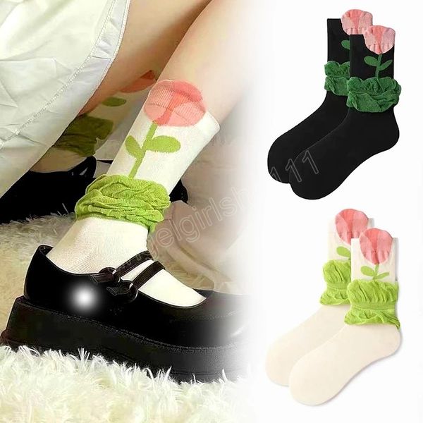 vintage women's flower pattern socks cartoon 3d tulip flower mid tube socks breathable casual short socks girls summer socks, Pink;yellow
vintage women's flower pattern socks cartoon 3d tulip flower mid tube socks breathable casual short socks girls summer socks, Pink;yellow