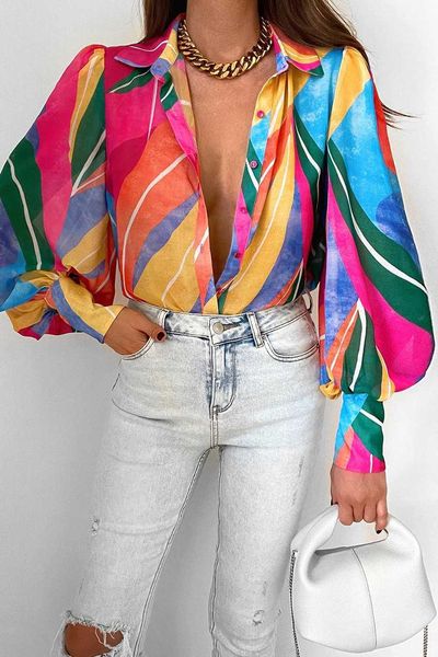 female elegant ootn casual vintage office ladies clothing single breasted lantern sleeve blouses spring print women's shirt nen, White
female elegant ootn casual vintage office ladies clothing single breasted lantern sleeve blouses spring print women's shirt nen, White
