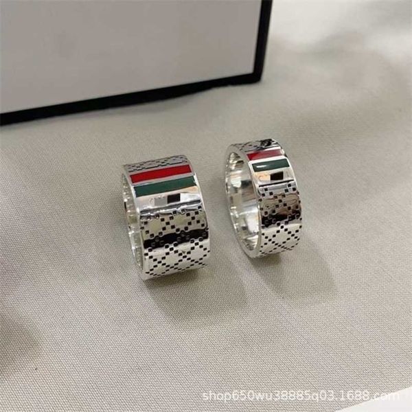 2023 new designer jewelry bracelet necklace ring 925 ancient red green black ring old personalized diamond checkered couple, Silver
2023 new designer jewelry bracelet necklace ring 925 ancient red green black ring old personalized diamond checkered couple, Silver