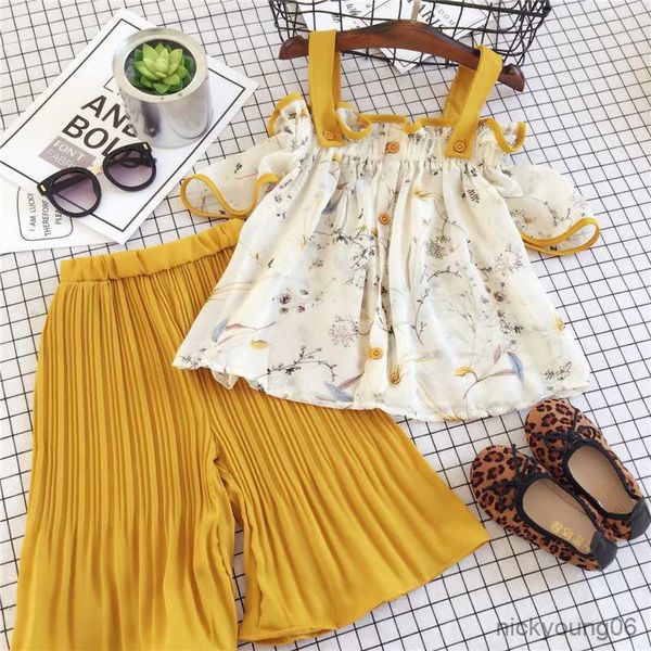 clothing sets girls lemon new kids sleeveless t-shirt wide leg pants suits children girl summer clothes, White
clothing sets girls lemon new kids sleeveless t-shirt wide leg pants suits children girl summer clothes, White