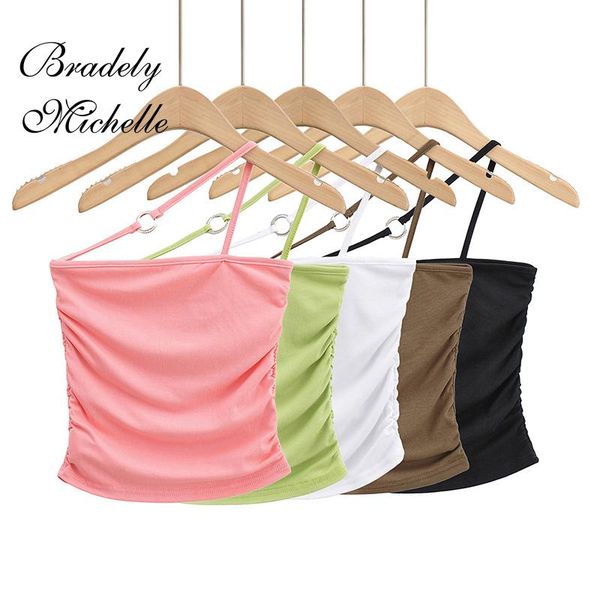 t-shirt 2022 new women's short crop slim petal cross halter spaghetti strap solid tank top, White
t-shirt 2022 new women's short crop slim petal cross halter spaghetti strap solid tank top, White