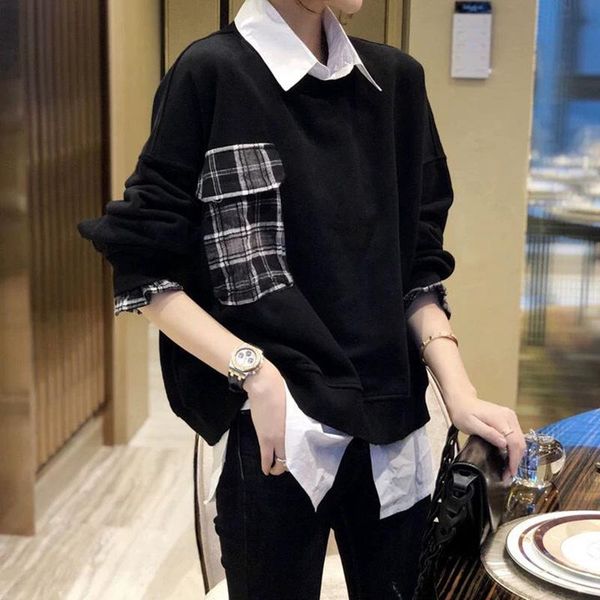 t-shirt stylish spliced lattice pockets fake two pieces blouse women's clothing 2022 autumn new casual pullovers loose commute shirt, White
t-shirt stylish spliced lattice pockets fake two pieces blouse women's clothing 2022 autumn new casual pullovers loose commute shirt, White