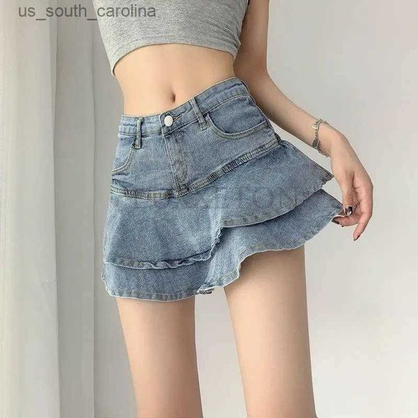 skirts ruffles denim skirt women high waist skirt with shorts summer vintage casual a-line ball gown saia short jeans mini skirt y2k l230522, Black
skirts ruffles denim skirt women high waist skirt with shorts summer vintage casual a-line ball gown saia short jeans mini skirt y2k l230522, Black