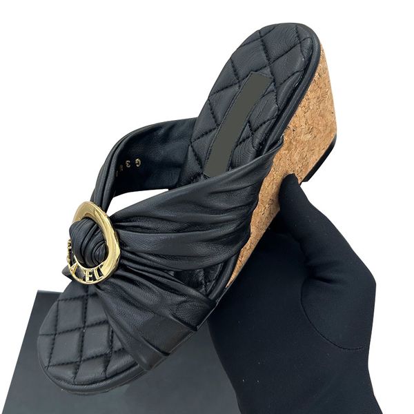 lambskin womens round buckle cross strap sandals wedge platform heels slingbacks dress shoes quilted texture slippers hardware matelasse out, Black
lambskin womens round buckle cross strap sandals wedge platform heels slingbacks dress shoes quilted texture slippers hardware matelasse out, Black