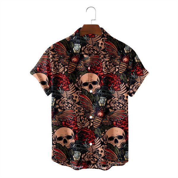 summer casual d skeleton men's hawaiian shirt available for ordering sbom, White;black 
summer casual d skeleton men's hawaiian shirt available for ordering sbom, White;black
